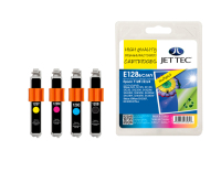 Jet Tec E128B/C/M/Y Zwart, Cyaan, Magenta, Geel 4 stuk(s)