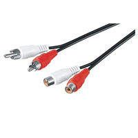 M-Cab 7200205 kabel audio 5 m 2 x RCA Czarny, Czerwony, Biały