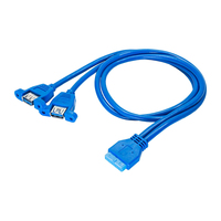 Akyga AK-CA-62 USB Kabel 65 m USB 3.2 Gen 1 (3.1 Gen 1) USB 3.0 19-pin 2 x USB 3.0 Blau