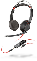 POLY Blackwire 5220 Headset Vezetékes Fejpánt Iroda/telefonos ügyfélközpont USB C-típus Fekete