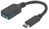 Manhattan SuperSpeed USB-C Anschlusskabel, USB 3.2, Gen1, Typ C-Stecker - Typ A-Buchse, 5 Gbit/s, 15 cm, IF-zertifiziert, schwarz
