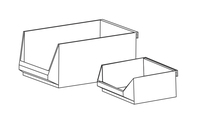 Lagersichtkasten aus Prolypropylen Typ4, 213x330x150mm, Farbe Grau, 10 Stück