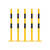 5 x absperrpfosten gelb schwarz zum aufduebeln durchmesser 6