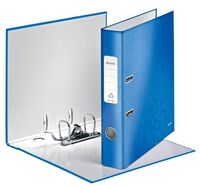 Leitz WOW Lever Arch File Laminated Paper on Board A4 50mm Spine Width Blue Metallic (Pack 10)