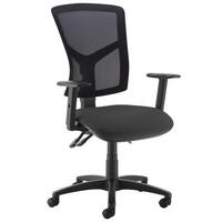 Senza high mesh back operator chair with adjustable arms - black