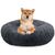 BLUZELLE Dog Bed for Medium Size Dogs, 32" Donut Dog Bed Washable, Round Dog Pillow Fluffy Plush, Calming Pet Bed Removable Mattress Soft Pad Comfort No-Skid Bottom Dark Grey