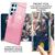 NALIA Set [3-in-1] Compatibile con Samsung Galaxy S23 Ultra Custodia [1x Brillantini Case & 2x Protezione Del Display] Glitterata Cover Posteriore Anti-Scratch Antipolvere Pink