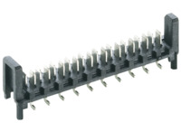 Stiftleiste, 12-polig, RM 1.27 mm, gerade, schwarz, MICS/SMD 12