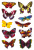 Étiquettes décoratives DECOR Papillons scintill. 2 feuilles