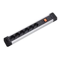CONNECTUS 6xCEE7/3 1xswitch Power, 2,0m, CEE7/7 Connectus, 6 AC outlet(s), 16 A, 3680 W, Black, 2 m, 72 mm Überspannungsschutz