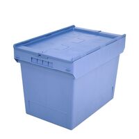 Reusable stacking container with folding lid