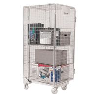 Lockable nestable 'A' frame roll containers