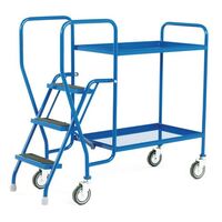 Order picking tray trolleys with 2 steel shelves
