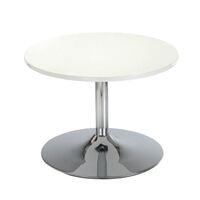 Circular reception coffee table with trumpet base