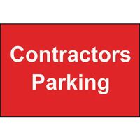 Contractors parking sign