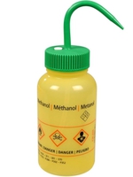 Safety wash bottles with GHS imprint LDPE Imprint text Methanol