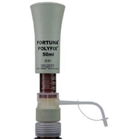 Flesdispensers Polyfix® met glazen zuiger en bruine glazen cilinder