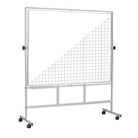 Bi-Office Revolver Plus, Double-Sided Dry Wipe Board, Plain/Gridded, 120 x 120 cm Combo image