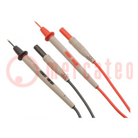 Test leads; Inom: 10A; Len: 1m; probe tip,banana plug 4mm