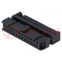 Plug; IDC; female; PIN: 24; with cable clamp; IDC; for ribbon cable