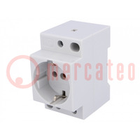 F-type socket (Schuko); for DIN rail mounting; Input: L+N