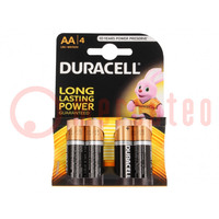 Batterij: alkaline; 1,5V; AA; niet-oplaadbaar; 4st; BASIC