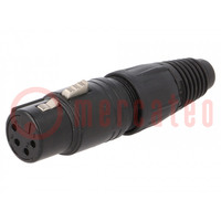 Plug; XLR; female; PIN: 4; straight; for cable; soldering; 3.5÷8mm; X