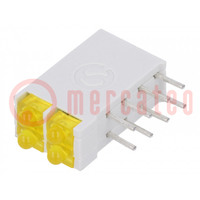 LED; in housing; yellow; 1.8mm; No.of diodes: 4; 10mA; 38°; 2.1V