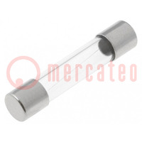 Fuse: fuse; quick blow; 6.3A; 250VAC; cylindrical,glass; 5x25mm