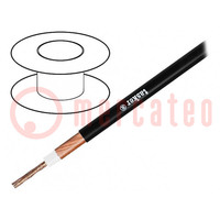 Wire: loudspeaker cable; 1x2.5mm2; stranded; OFC; black; coaxial