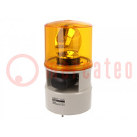 Signaller: lighting-sound; 24VDC; siren,rotating light; amber