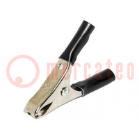 Crocodile clip; 20A; Grip capac: max.19mm; Overall len: 58mm