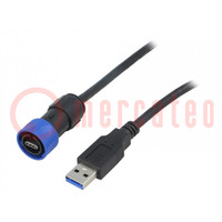 Kábel-adapter; USB A dugó,USB C dugó; 1m; USB Buccaneer; IP68