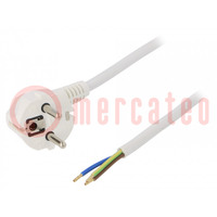 Câble; 3x1,5mm2; PVC; 5m; blanc; 16A; 250V