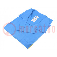 Coat; ESD; XXL (unisex); cotton,polyester,carbon fiber; blue