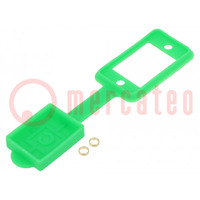 Joint de socket avec capuchon; SLIM; vert; 29mm; Joint: silicone