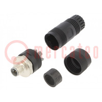 Plug; M12; PIN: 5; male; L code-Power; for cable; screw terminal