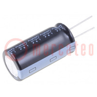 Capacitor: electrolytic; THT; 100uF; 400VDC; Ø18x36mm; Pitch: 7.5mm