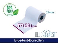 Thermorolle - 57(58) 35 12 (B/D(max.)/K) weiss, 14m, Blue4est® (Blau) Ökopapier - inkl. 1st-Level-Support