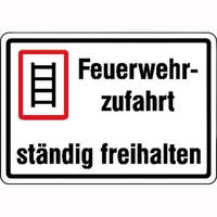 Feuerwehrzufahrt Ständig freihalten Hinweisschild, Alu 2,0mm, 50x35 cm