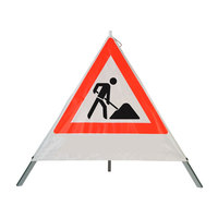 Safety Faltsignal, verschiedene Symbole mit Verbotszeichen, Höhe 70 cm Version: 2 - Symbol Baustelle (ohne Text)