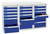 Schubladenschrank Serie ESTA, RAL 7035/5010, 18 Schubladen (12x100, 6x200 mm)