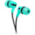CANYON SEP-4, Stereo earphone with microphone, 1.2m flat cable, Green, 22*12*12mm, 0.013kg