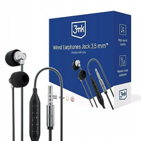 AURICULARES CON CABLE 3MK JACK 3,5MM NEGRO