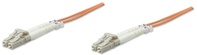 Intellinet Fiber Optic Patch Cable, OM1, LC/LC, 1m, Orange, Duplex, Multimode, 62.5/125 µm, LSZH, Fibre, Lifetime Warranty, Polybag