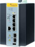 Allied Telesis AT-IE200-6FP-80 Géré L2 Fast Ethernet (10/100) Connexion Ethernet, supportant l'alimentation via ce port (PoE) Noir, Gris