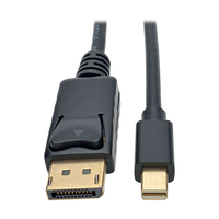 Tripp Lite P583-010-BK Mini DisplayPort-zu-DisplayPort-Adapterkabel, 4K (Stecker/Stecker), DP-Steckverriegelung, Schwarz, 3,1 m