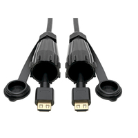 Tripp Lite P569-003-IND2 Cable HDMI de Alta Velocidad con Conectores Industriales con Capucha, Especificación IP68, 4K, Ethernet, M/M, Negro, 0.91 m [3 pies]