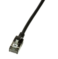 LogiLink Slim U/FTP câble de réseau Noir 1 m Cat6a U/FTP (STP)