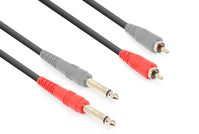 Vonyx CX324-3 Audio-Kabel 3 m 2 x 6.35mm 2 x RCA Schwarz, Grau, Rot